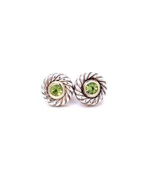 D.Y. 925/585 Peridot Stud Earrings